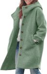 Hooded Single Breasted Wool Coat