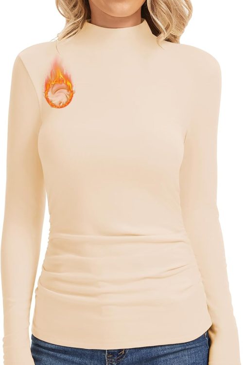 Mock Neck Thermal Fleece Shirt