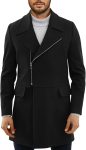 Zip Up Notch Lapel Trench Coat