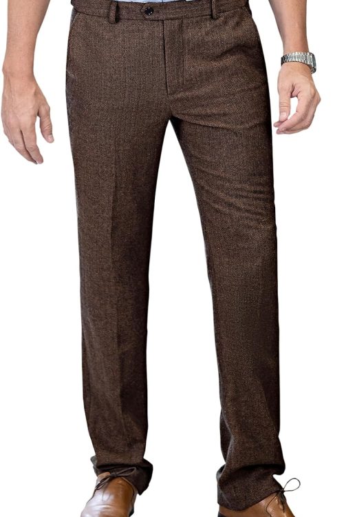 Herringbone Tweed Business Trousers