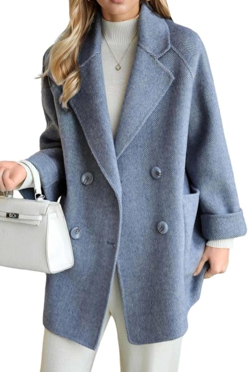 Loose Tweed Pea Coat