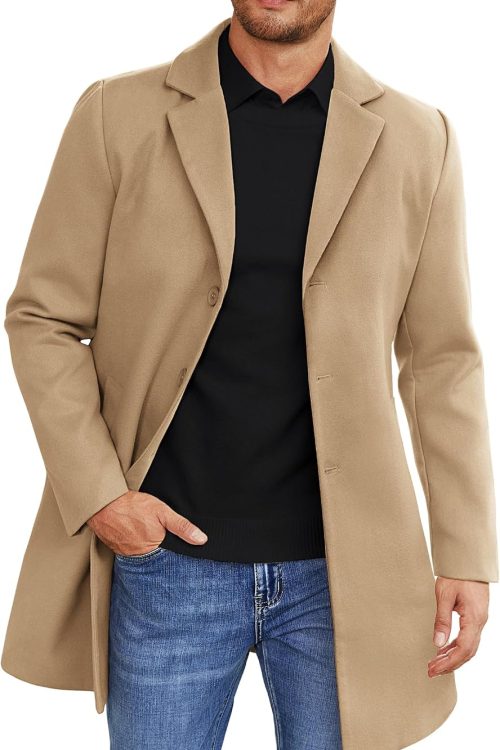 Plaid Slim Fit Wool Overcoat