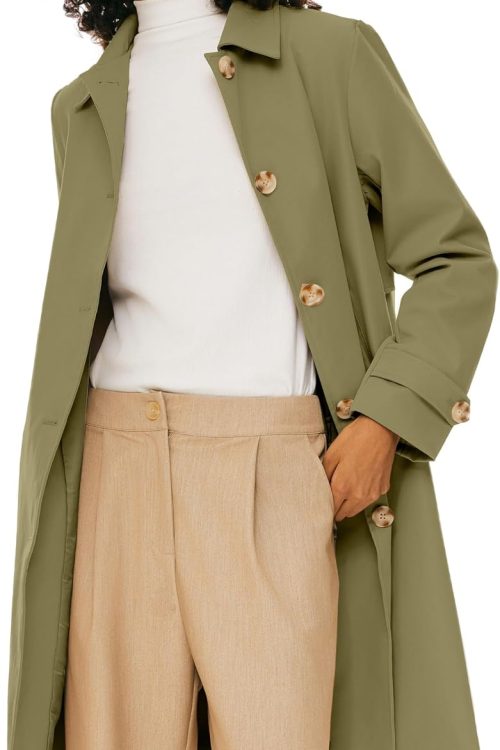 Single Breasted Mid Long Trench Coat