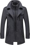 Detachable Zipper Wool Blend Coat
