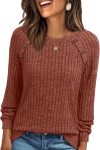 Mock Neck Drop Shoulder Knit Sweater