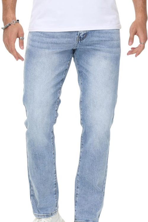 Slim Straight Cotton Denim Jeans